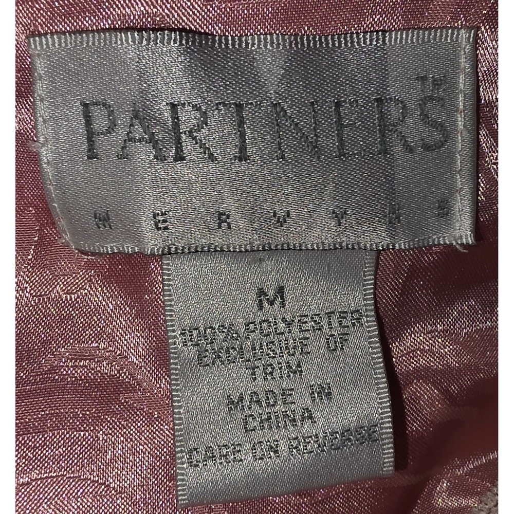 Vintage Partners Mervyns Pink Satin Jacquard Lace Trim Pajama Set Sz Med - Picture 5 of 7